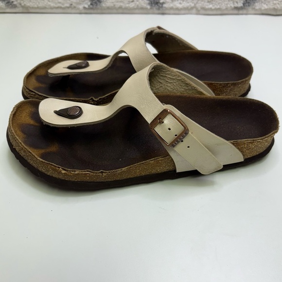 Birkenstock Gizeh Women’s 40 Graceful Pearl White Thong Style Sandals Straps - Picture 3 of 11